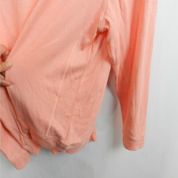 Charleston Threads Sweater Size XL Coral Orange Ribbed Knit V Neck Pullover - Picture 4 of 7